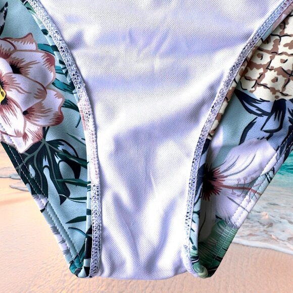 Bikini Bottoms 3XL New Full Coverage Wide High Leg Stretch Waist Floral … - Picture 13 of 14